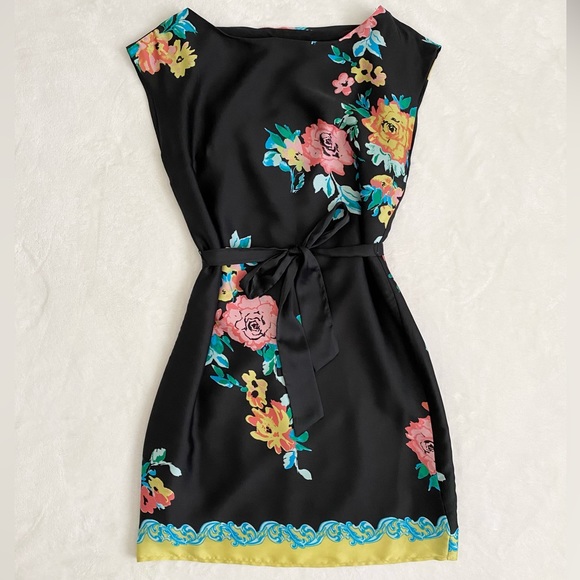 Jacob Shift Tie Waist Floral Dress XS - Picture 3 of 13